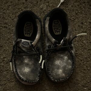 Hey Dude Kids Black and Gray Moccasins